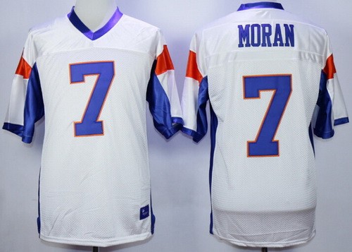 Men's Blue Mountain State #7 Alex Moran White Football Jersey