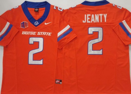 Men's Boise State Broncos #2 Ashton Jeanty Orange College Football Jersey