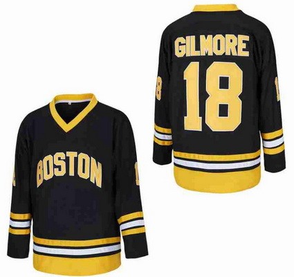 Men's Boston Adam Sandler #18 Happy Gilmore Black Hockey Jersey