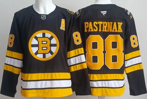 Men's Boston Bruins #88 David Pastrnak Black 2025 Authentic Jersey