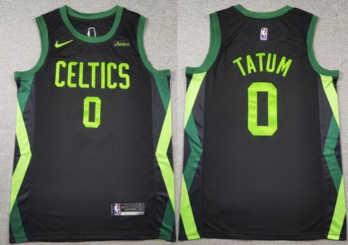 Men's Boston Celtics #0 Jayson Tatum Black 2024 City Sponsor Swingman Jersey