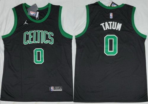 Men's Boston Celtics #0 Jayson Tatum Black Statement Swingman Jersey