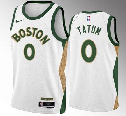 Men's Boston Celtics #0 Jayson Tatum White 2023 City Icon Heat Press Jersey