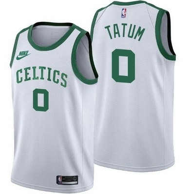 Men's Boston Celtics #0 Jayson Tatum White 75th Anniversary Icon Hot Press Jersey