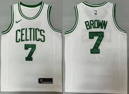 Men's Boston Celtics #7 Jaylen Brown White Icon Swingman Jersey