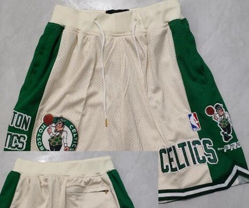 Men's Boston Celtics Cream Just Don Shorts