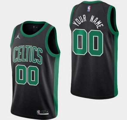 Men's Boston Celtics Customized Black Statement Icon Swingman Jersey