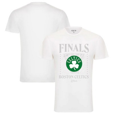 Men's Boston Celtics White Sportiqe 2022 Finals Stacked Hoop Bingham T-Shirt