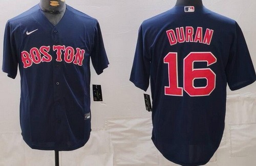 Men's Boston Red Sox #11 Jarren Duran Navy Player Name Cool Base Jersey
