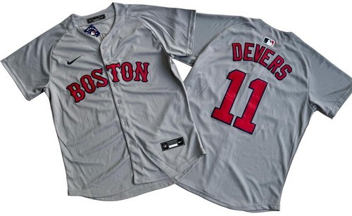 Men's Boston Red Sox #11 Rafael Devers Gray Limited Jersey