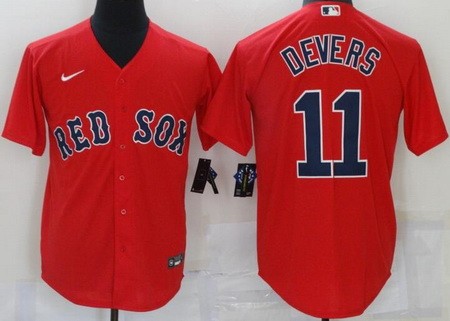 Men's Boston Red Sox #11 Rafael Devers Red Cool Base Jersey