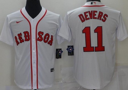 Men's Boston Red Sox #11 Rafael Devers White Cool Base Jersey