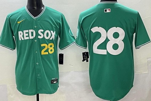 Men's Boston Red Sox #28 Kristian Campbell Green 2025 City Connect Limited Jersey