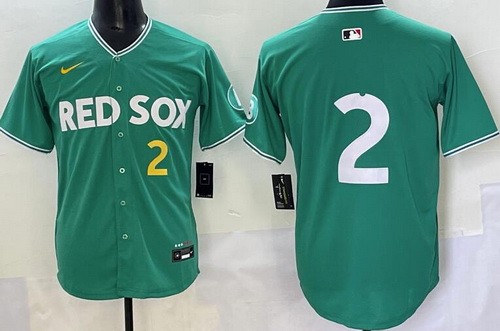 Men's Boston Red Sox #2 Alex Bregman Green 2025 City Connect Limited Jersey