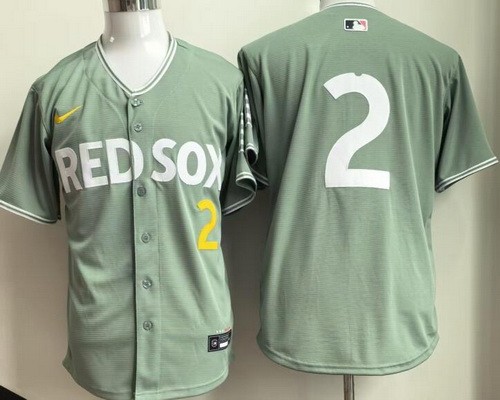 Men's Boston Red Sox #2 Alex Bregman Light Green 2025 City Connect Limited Jersey