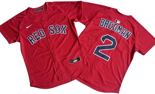 Men's Boston Red Sox #2 Alex Bregman Red Limited Jersey