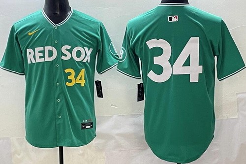 Men's Boston Red Sox #34 David Ortiz Green 2025 City Connect Limited Jersey