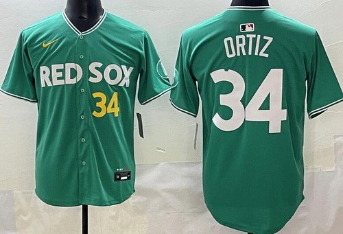 Men's Boston Red Sox #34 David Ortiz Green 2025 City Connect Player Name Limited Jersey