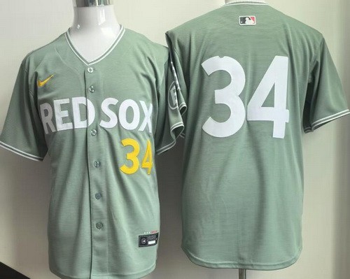 Men's Boston Red Sox #34 David Ortiz Light Green 2025 City Connect Limited Jersey
