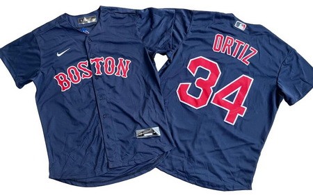 Men's Boston Red Sox #34 David Ortiz Navy Cool Base Jersey