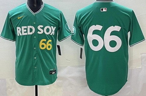Men's Boston Red Sox #66 Brayan Bello Green 2025 City Connect Limited Jersey