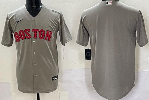 Men's Boston Red Sox Blank Gray Cool Base Jersey