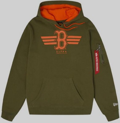 Men's Boston Red Sox Green Alpha Industries Pullover Hoodie