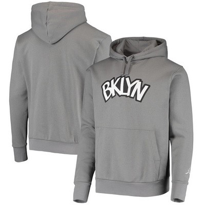 Men's Brooklyn Nets Gray Statement Edition Fleece Pullover Hoodie