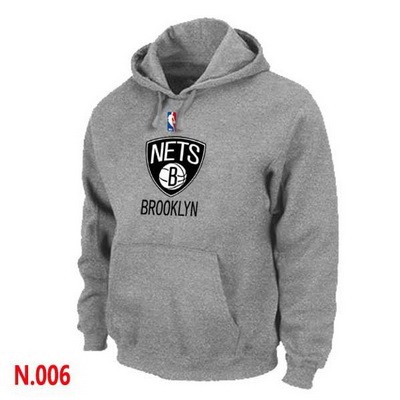 Men's Brooklyn Nets Grey Printed Pullover Hoodie