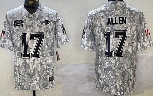 Men's Buffalo Bills #17 Josh Allen Limited Arctic Camo 2024 Salute to Service Jersey