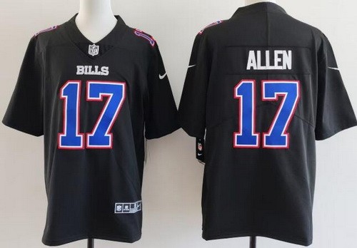 Men's Buffalo Bills #17 Josh Allen Limited Black Fashion Vapor Jersey