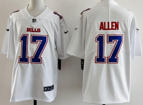 Men's Buffalo Bills #17 Josh Allen Limited White Fashion Vapor Jersey