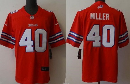 Men's Buffalo Bills #40 Von Miller Limited Red Alternate Vapor Jersey