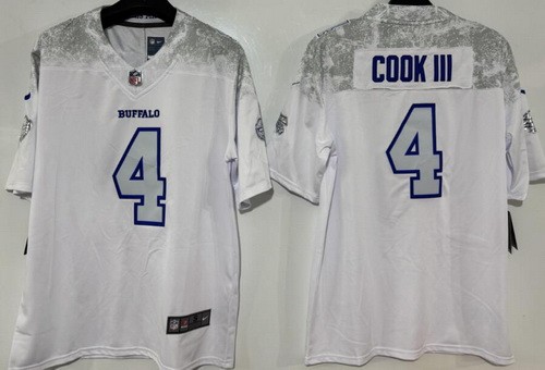 Men's Buffalo Bills #4 James Cook Limited White Rivalries Vapor Jersey