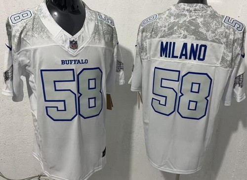 Men's Buffalo Bills #58 Matt Milano Limited White Rivalries FUSE Vapor Jersey