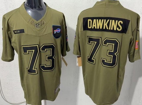 Men's Buffalo Bills #73 Dion Dawkins Limited Green 2025 Salute To Service Jersey
