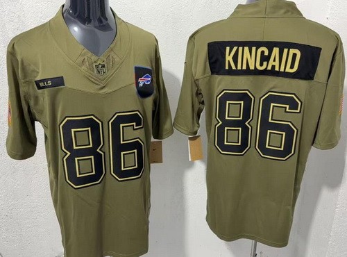 Men's Buffalo Bills #86 Dalton Kincaid Limited Green 2025 Salute To Service Jersey