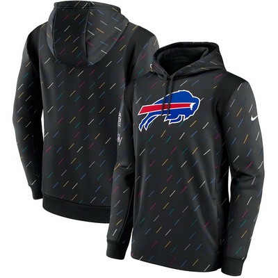 Men's Buffalo Bills Black 2021 Crucial Catch Therma Pullover Hoodie