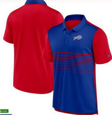 Men's Buffalo Bills Blue Red Fashion Performance Polo