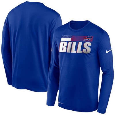 Men's Buffalo Bills Blue Sideline Impact Legend Performance Long Sleeves T Shirt 619