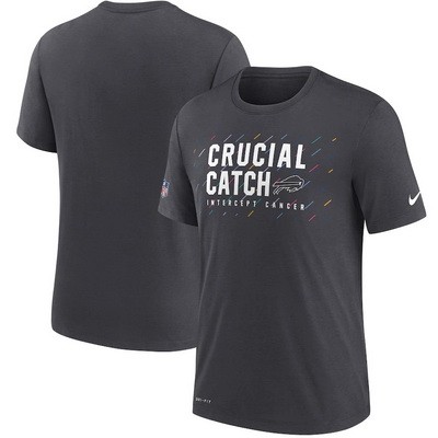 Men's Buffalo Bills Charcoal 2021 Crucial Catch Performance T-Shirt