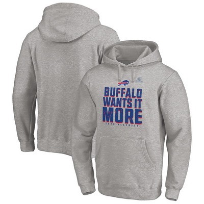 Men's Buffalo Bills Gray 2020 NFL Playoffs Bound Shift Pullover Hoodie
