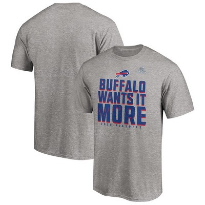 Men's Buffalo Bills Gray 2020 NFL Playoffs Bound Shift T Shirt