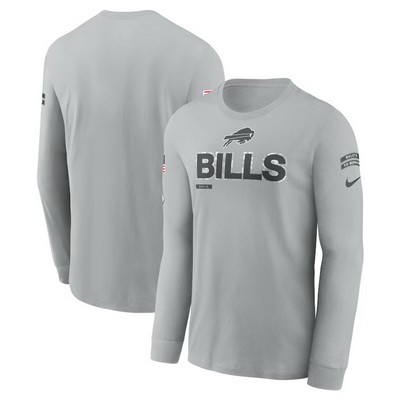 Men's Buffalo Bills Gray 2024 Salute To Service Long Sleeve T Shirt