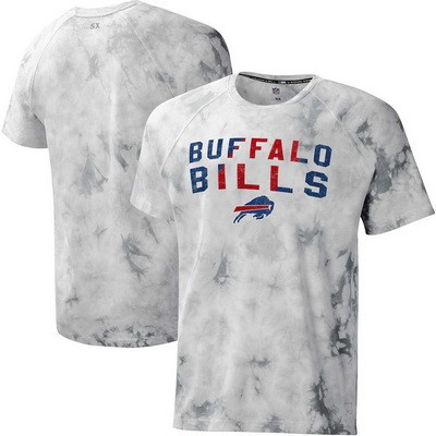 Men's Buffalo Bills Gray Resolution Tie Dye Raglan T Shirt