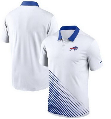 Men's Buffalo Bills White Blue Vapor Performance Polo