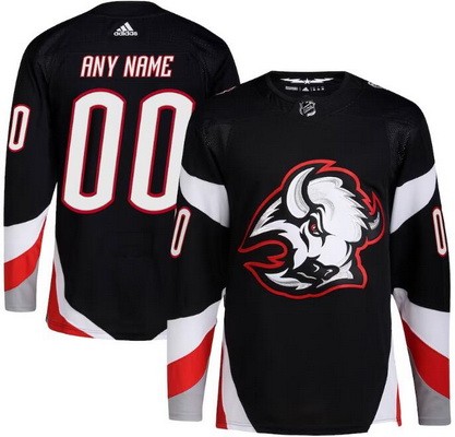 Men's Buffalo Sabres Customized Black Alternate Authentic Jersey