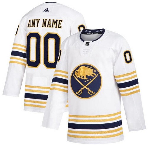Men's Buffalo Sabres Customized White 2021 Alternate Authentic Jersey