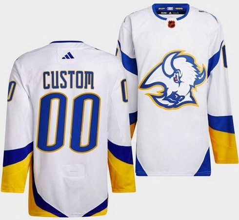 Men's Buffalo Sabres Customized White 2022 Reverse Retro Authentic Jersey