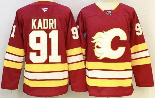 Men's Calgary Flames #91 Nazem Kadri Red Authentic Jersey
